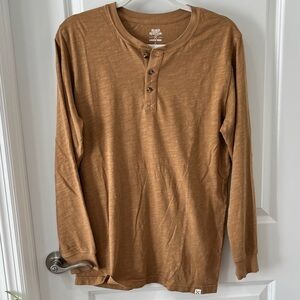 Blake Shelton by Lands' End Men's Spice Brown Long Sleeve Henley